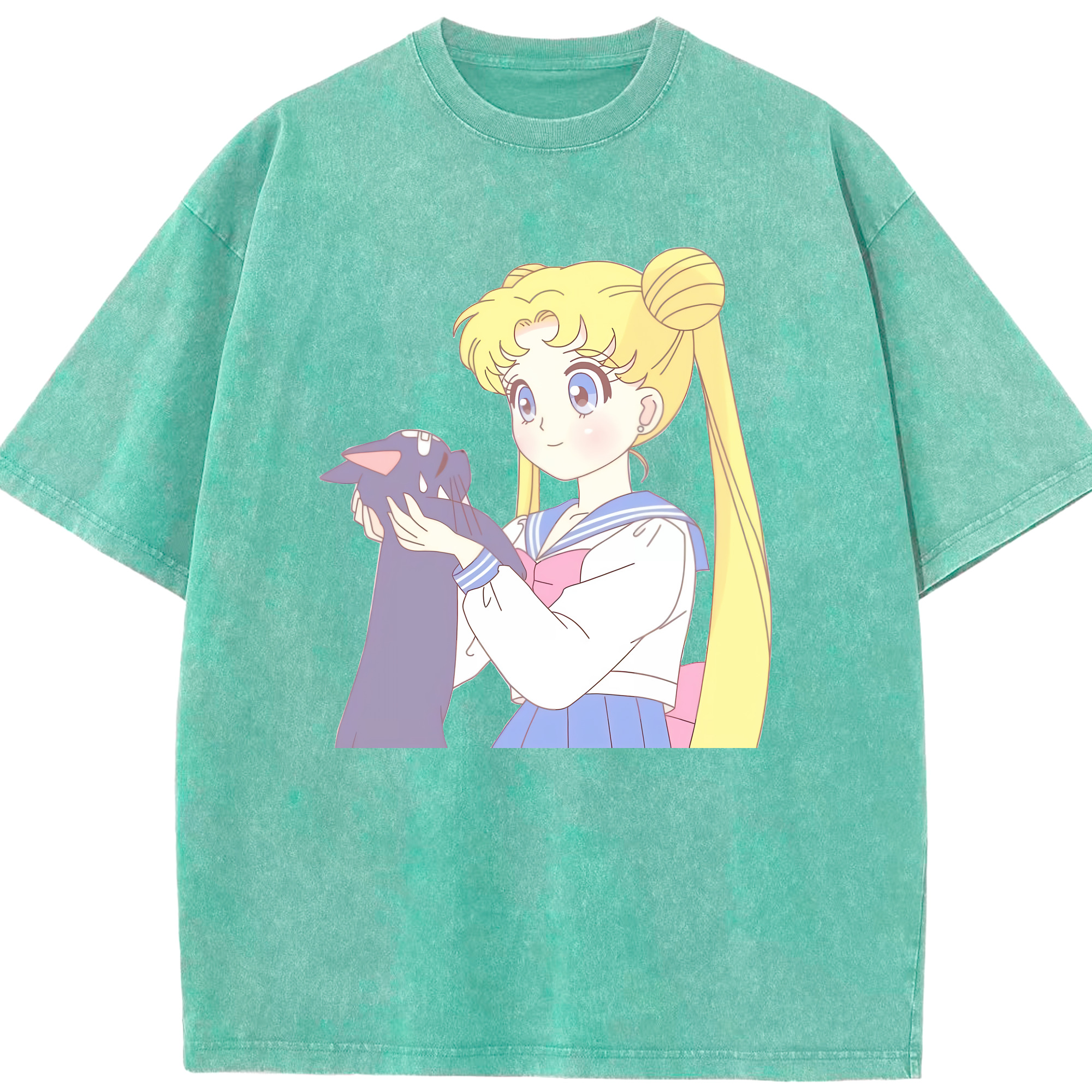 （画像用） 美少女戦士セーラームーン 愛野 美奈子 あいの みなこ Sailor Moon Aino Minako 綿100% ヴィンテージ風 半袖Tシャツ（フロントプリント）